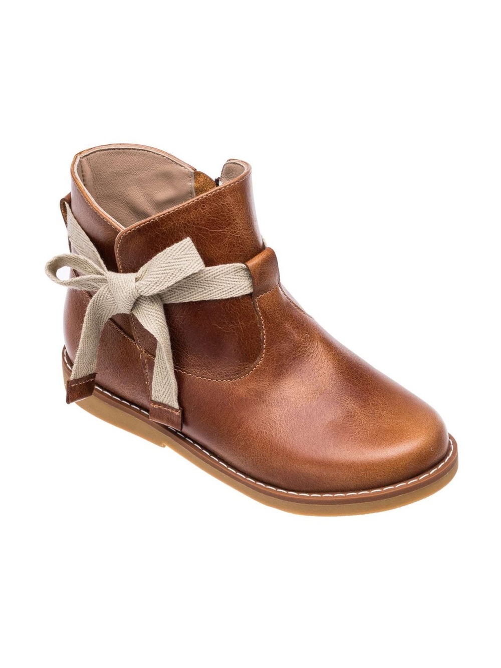 Elephantito Sunny Bootie Brown Ankle Boot w/Cream Bow sz 1 - Picture 2 of 12